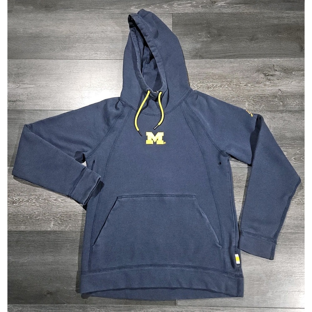 Air Jordan Michigan Wolverines Hoodie Men M Blue Wings Fleece Big Ten College